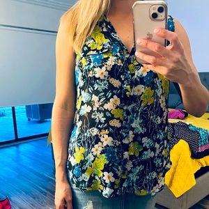 Floral blouse with mesh panel open back. Fun and cute! Bought from Nordstrom.